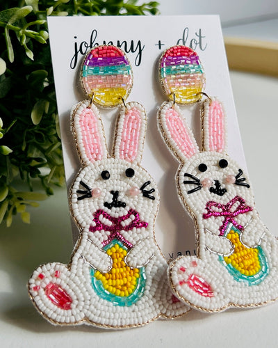 Hoppy Rainbow Egg Earrings