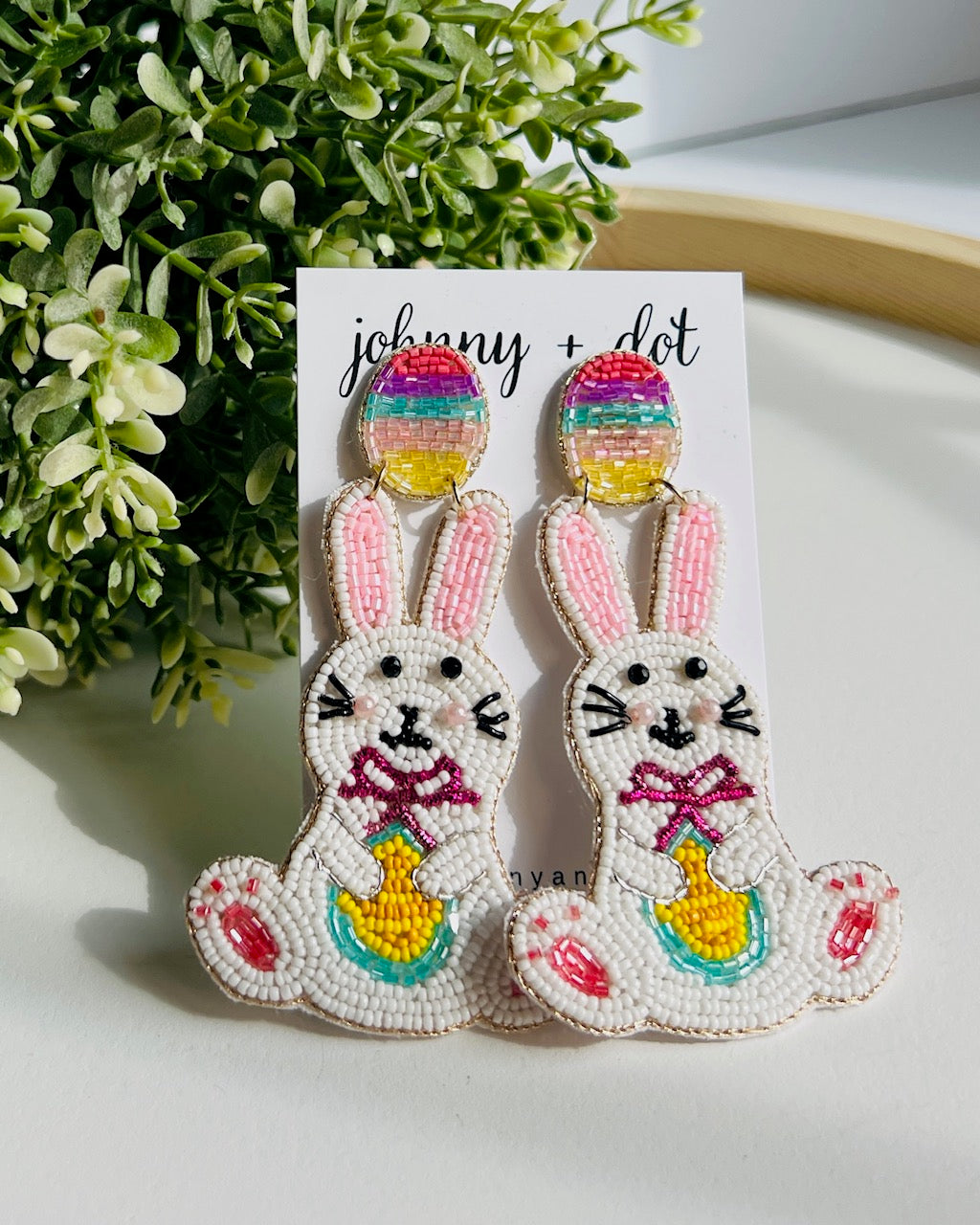 Hoppy Rainbow Egg Earrings