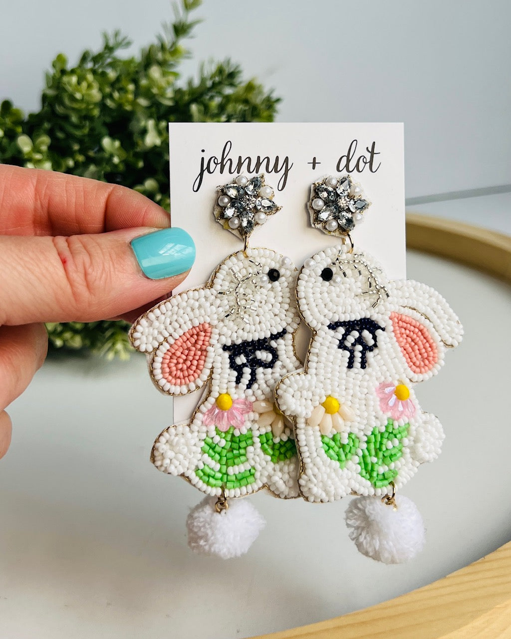 Bunny Garden Glam Beaded Earrings