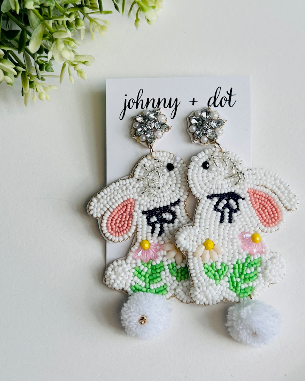 Bunny Garden Glam Beaded Earrings