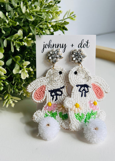 Bunny Garden Glam Beaded Earrings
