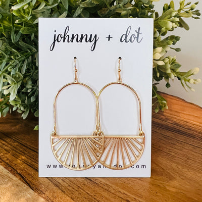 The Iris Half Circle Drop Earring in Gold