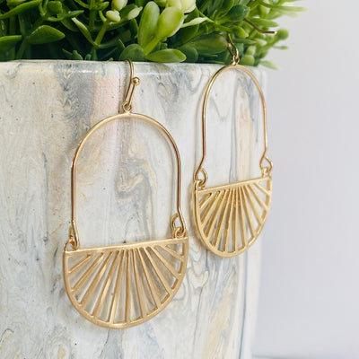 The Iris Half Circle Drop Earring in Gold