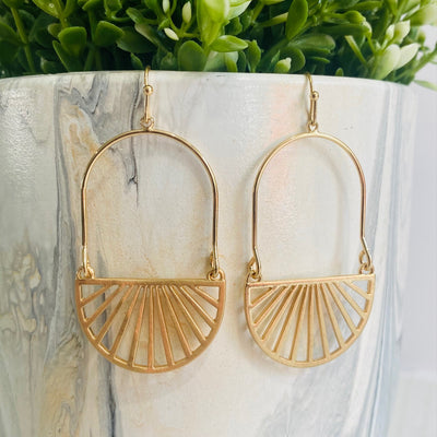 The Iris Half Circle Drop Earring in Gold