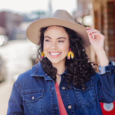 Beaded Yellow Pencil Earrings