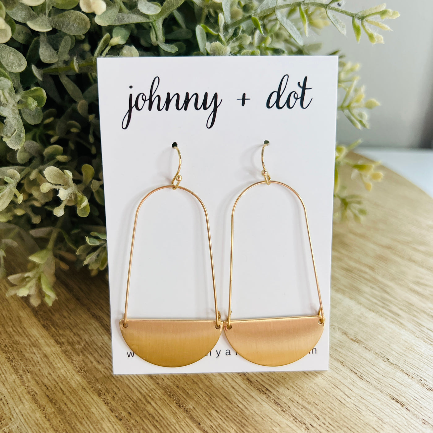 The Sophie Half Moon Brushed Earrings in Gold