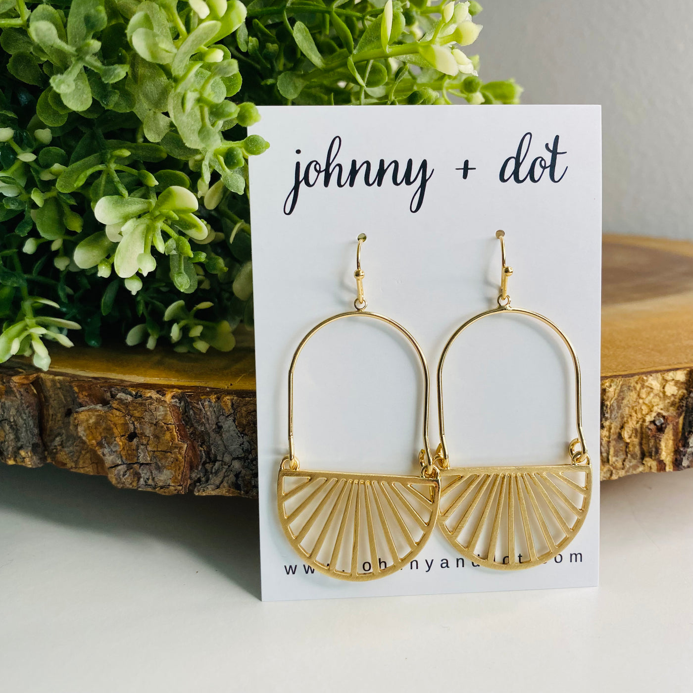 The Iris Half Circle Drop Earring in Gold