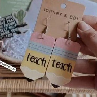 "Teach" Pencils - Johnny & Dot